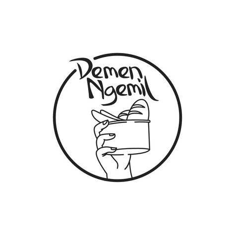 Logo Design for Demen Ngemil. Demen Ngemil is a place that you can buy foods, drinks, snacks and ... Food Logo Design, Drinks Logo, Drinks Design, Logo Food, Anime Scenery Wallpaper, Digital Art Girl, Logo Sticker, Food Design, Sticker Labels