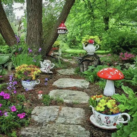 10 Best Whimsical Decor Ideas - DIYCozy: Nails, Decor, DIY, Gardening, Holidays Whimsical Cottage Garden, Whimsical Garden Aesthetic, Whimsical Walkway, Fairytale Backyard, Whimsical Garden Tattoo Sleeve, Whimsical Backyard, Whimsical Side Yard, Fairytale Cottage Exterior Garden, Kids Outdoor Spaces