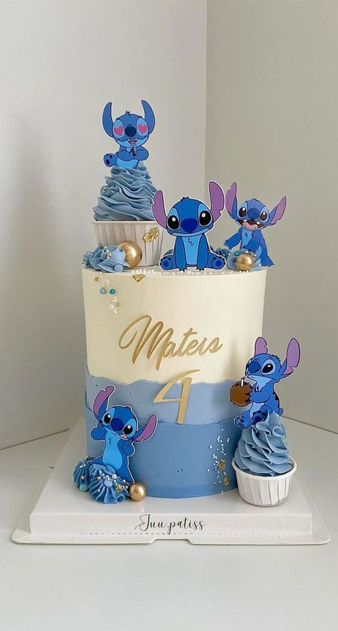 stitch birthday cake, stitch cake, cute stitch birthday cake, stitch birthday cake design Birthday Cake Stitch, Stitch Cake Ideas, Cake Stitch, 50 Birthday Cake, Stitch Birthday Cake, Lilo And Stitch Cake, 4th Birthday Cake, Birthday Cake Design, Planet Cake