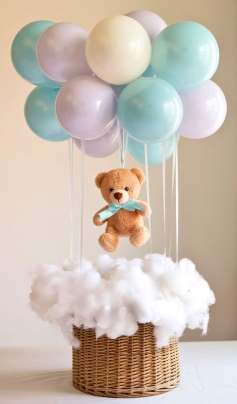 Useful Baby Shower Centerpieces, Teddy Bear Table Centerpieces, Unique Centerpiece Ideas, Baby Shower Centerpiece Ideas, Teddy Bear Baby Shower Centerpiece, Soft Pastel Flowers, Teddy Bear Centerpieces, Teddy Bear Baby Shower Decorations, Golf Baby Showers