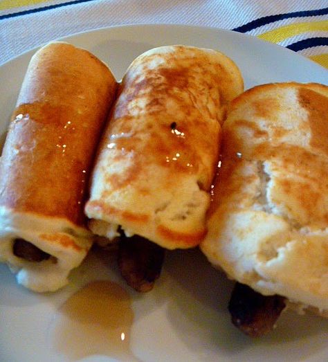 Slice of Southern: Pigs in a Blanket Pancakes And Sausage, Old Fashioned Pancakes, Pigs In A Blanket Recipe, Breakfast Meat, Comfort Food Southern, Pigs In A Blanket, Delicious Sandwiches, Southern Cooking, Recipes From Heaven