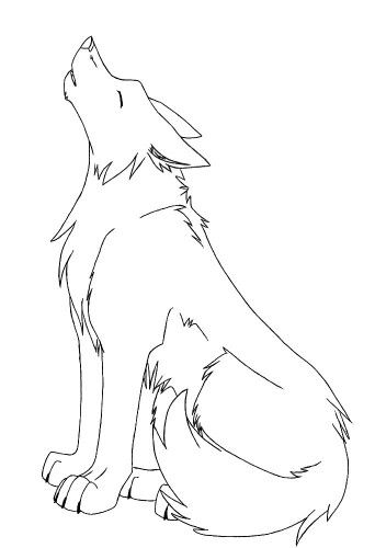 Outline Anime Drawing, Ftu Base Wolf, Wolf Poses Drawing, Wolf Howling Drawing, Line Art Wolf, Wolf Line Art, Wolves Drawing, Wolf Lineart, Anime Outline