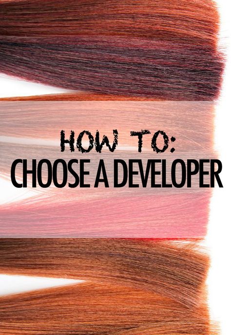 Choosing the right bleach and developer to get to the level of blonde you want can be tricky... this post explains all. Bleach Developer Guide, Bleach Brown Hair, Bleach Hair Dye, Bleaching Hair At Home, Light Golden Brown Hair, Blonde Hair At Home, Bleaching Hair, Hair Bleaching, How To Darken Hair