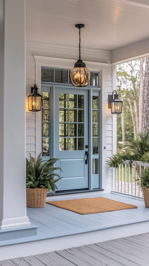 Stylish Modern Front Porch Ideas for a Welcoming Home - Remodr Modern Front Porch Ideas, Modern Front Porches, Modern Front Porch, White Porch, Front Porch Makeover, Modern Porch, Porch Styles, Welcoming Home, Front Porch Design