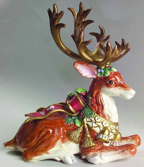 Christmas Tables, Christmas Ceramics, Reindeer Figurine, Christmas China, Christmas Moose, Hummel Figurines, Christmas Time Is Here, Christmas Dishes, All About