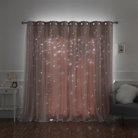 Star Cut Out, Pink Curtains, Privacy Panels, Room Darkening Curtains, Cute Room Decor, Grommet Curtains, Room Ideas Bedroom, Curtains Bedroom, Curtain Panels