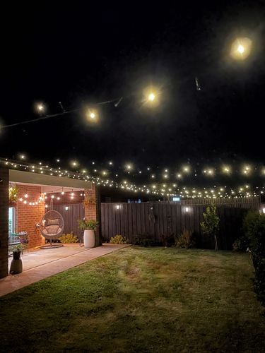 Fairy Lights Backyard, Sunken Fire Pit With Seating, Backyard Fairy Lights, Fairy Lights Bedroom Wall, Fire Pit With Seating, Sunken Fire Pit, Backyard Night, Fairy Lights Garden, Sunken Fire Pits