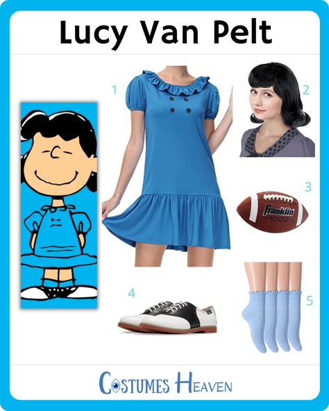 Lucy Costume Charlie Brown, Lucy And Linus Costume, Peanuts Costumes Family, Lucy And Charlie Brown Costume, Charlie Brown Characters Costumes, Peanuts Family Costume, Theater Play Outfit Ideas, Peanuts Characters Costumes, Lucy Peanuts Costume