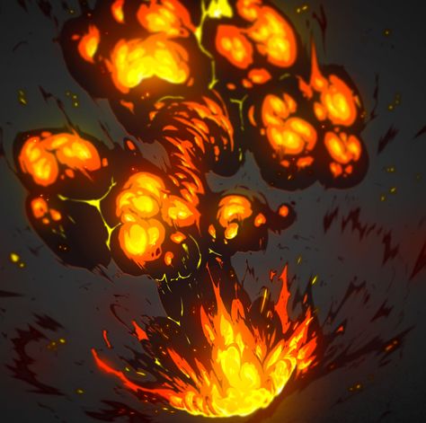 ArtStation - Concept art VFX - EXPLOSION Explosion Drawing, Fire Drawing, Concept Art Tutorial, Magic Design, Scene Art, Fire Art, Cover Art Design, Concept Art Drawing, Digital Painting Tutorials