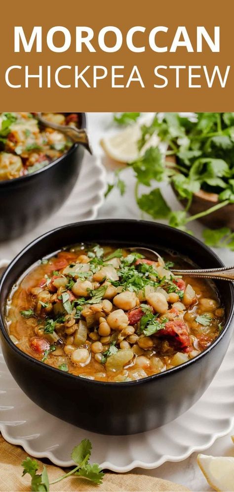 Bean Soup Mix Recipe, Bean Dinner, Chickpea Stew Vegan, Moroccan Chickpea Stew, Easy Bean Recipes, Vegan Bean Recipes, Garbanzo Bean Recipes, Stew Vegan, Moroccan Chickpea