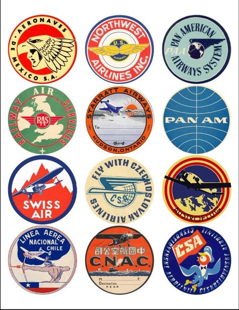 220x Vintage Travel Stickers & Luggage Labels in HIGH QUALITY | Etsy Vintage Travel Stickers, Travel Ephemera, Luggage Ideas, Graphics Vintage, Adventure Decor, Military Logo, Retro Inspiration, Travel Sketchbook, Luggage Labels