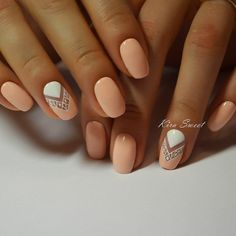 Peach Nails, Cute Nail Art Designs, Geometric Nail, Pretty Nail Designs, Best Nail Art Designs, Nail Swag, Bohol, Cute Nail Art, Fabulous Nails