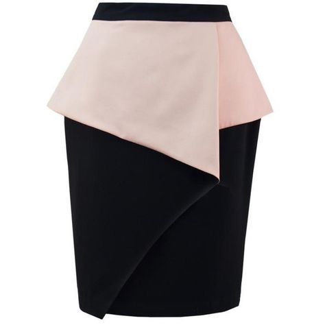 Foldover Skirt, Black Knee Length Skirt, Skirt Inspiration, Over Skirt, Peplum Skirt, Black Peplum, Black Knees, Beautiful Skirts, Knee Length Skirt