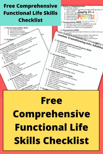 Free Comprehensive Functional Life Skills Checklist - Learning For A Purpose Free Life Skills Curriculum, Life Skills Curriculum High School, Life Skills For Homeschoolers, Life Skills For Teens Free Printable, Middle School Life Skills Classroom, Life Skills Checklist, Life Skills For Kids, Daily Living Skills, Life Skills Class