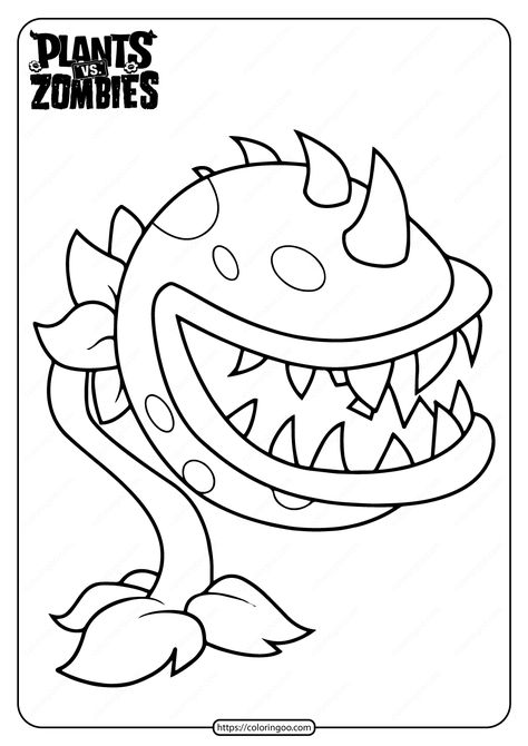 Chomper is a multi-use instant-kill plant appearing in Plants vs. Zombies. He can eat zombies whole, killing them instantly, but is vulnerable to attacks when chewing. #printable #pdf #plants #zombies #plantsvszombies #chomper #coloring #drawing #page #book Zombie Drawing Easy, Plants Vs Zombies Drawing, Zombies Coloring Pages, Zombie Coloring Pages, Zombies Birthday Party, Plants Vs Zombies Birthday Party, Zombie Drawings, Sunflower Coloring Pages, Super Mario Coloring Pages