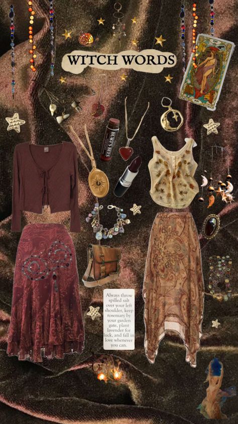 🌒🌕🌘 #whimsical #whimsigoth #whimsigothic #outfitinspo #outfitinspiration #vintage #witchy #boho #witch #witchcraft #practicalmagic #tarot #visionboard #manifesting Tarot Outfit, Book Outfits, Boho Witch, Witchy Boho, Vintage Witch, Outfit Collage, Witch Outfit, Practical Magic, Autumn 2024