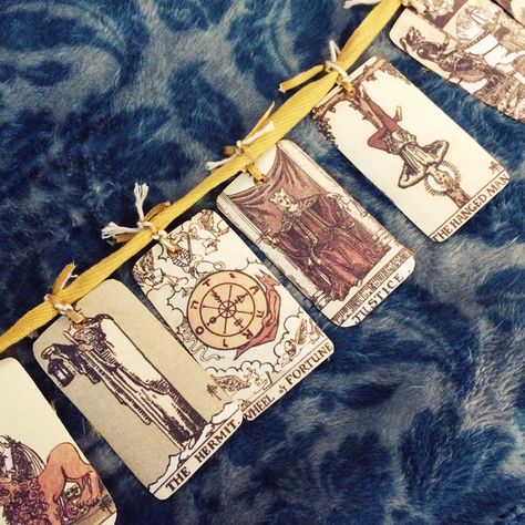 Tarot Crafts Diy, Tarot Card Crafts Diy, Tarot Card Crafts, Tarot Crafts, Card Garland, Art Festival Booth, Diy Tarot Cards, Folk Crafts, Autumn And Halloween