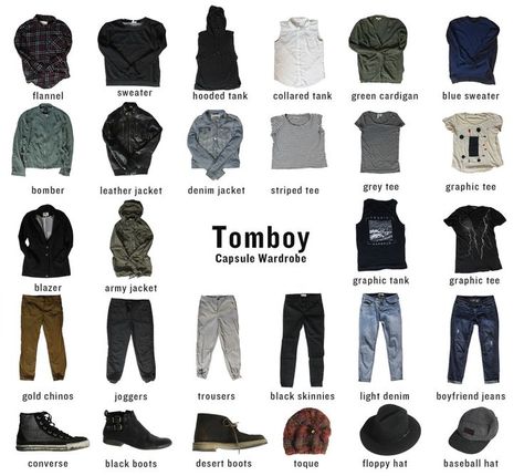 Tomboy Capsule Wardrobe // Flannel Foxes Tomboy Fashion Blog Tomboy Capsule Wardrobe, Style Tomboy, Tomboy Stil, Looks Hippie, Lesbian Outfits, Tomboy Look, Lesbian Fashion, Tomboy Chic, Queer Fashion