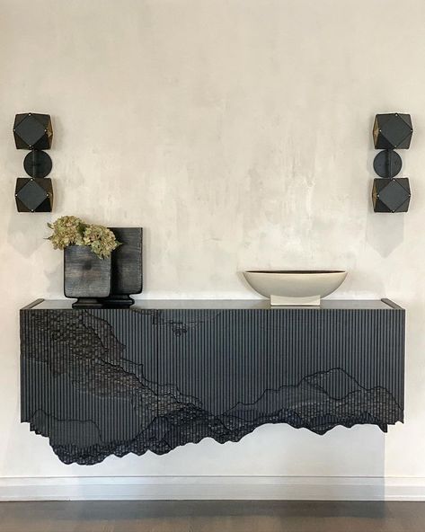 Floating Console Table, Floating Console, Console Wall, Material Exploration, Restaurant Exterior Design, Geometric Graphic Design, Console Table With Drawers, Entryway Console, Custom Table