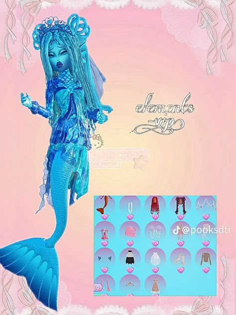 Dti Theme, Element Dress, Ladybug Dress, Cute Dreads, Dti Hacks, Siren Mermaid, Dti Ideas, Dti Fits, Royale High