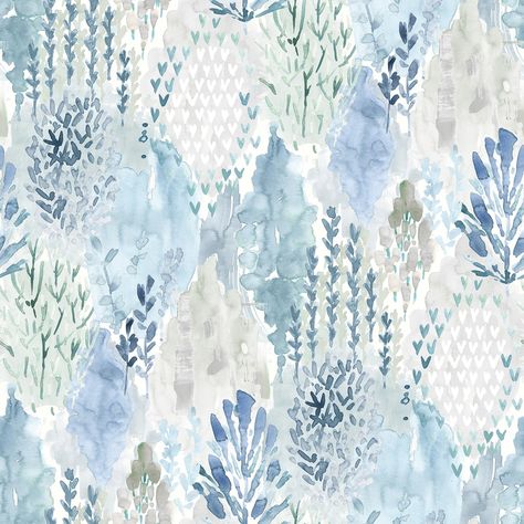 Blue Watercolor Tree Mosaic Peel and Stick Wallpaper - On Sale - Bed Bath & Beyond - 38432071 Tree Mosaic, Coastal Wallpaper, Toile Wallpaper, Printed Tile, Watercolor Tree, Tile Wallpaper, Bathroom Wallpaper, Peel Stick Wallpaper, Guest Bath