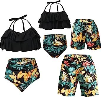 Family Bathing Suits, 2 Piece Bathing Suits, Matching Siblings Top, Mommy And Me Swimwear, Ruffle Bathing Suit, Couple Outfit Ideas, Bathing Suits For Women, Couples Outfit, Flounce Top