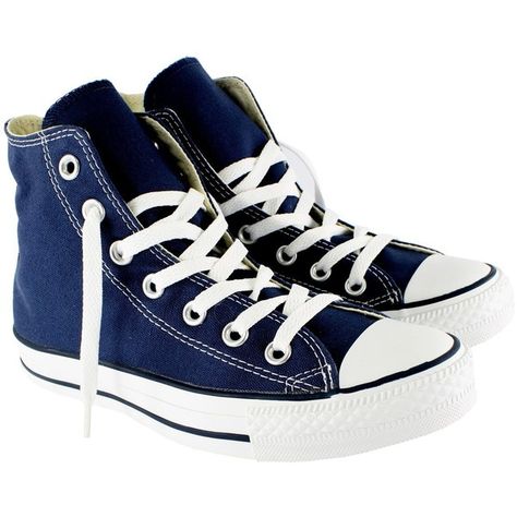 Amazon.com: Womens Converse All Star Hi High Top Chuck Taylor Chucks... (71 CAD) ❤ liked on Polyvore featuring shoes, sneakers, converse, women shoes, high top shoes, hi tops, navy trainer e hi top shoes Converse Store, Shoes Sneakers Converse, Navy Blue Sneakers, High Top Chucks, Gymnastics Shoes, Blue High Tops, Navy Blue Shoes, Sneakers Converse, Classy Shoes