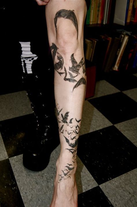 my swarm of bats Bat Tattoo On Arm, Womens Bat Tattoo, Bats Tattoo Arm, Bat Swarm Tattoo, Bats Tattoo, Swarm Of Bats, Bat Tattoo, Mermaid Tattoo, Pretty Stuff