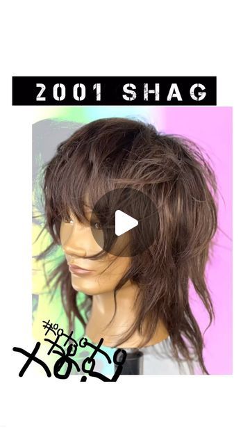 Roger molina on Instagram: "2001 SHAG REEL Shag haircut tutorial in stop motion. Could be mullety wolf 🐺 in todays world. What you think? • Back then Emo wasn’t just a type of music. It was defining. It had an identity and a real belonging. I think that’s why it has made a comeback. Yes kids are sad again. but aren’t they always? A movement from music gives you something to identify in.  • Truth is it probably won’t stay and I’m sure the kids are over these type of ridiculous haircuts.  But here’s how to do one of the ‘it’ cuts in emo’s heyday. • 2001 SHAG TECHNICAL BREAKDOWN • At hairline take diagonal  back 1” slice, elevate vertically and cut with diagonal finger angle. Continue Overdirecting to previous til high point. • HIGHPOINT  Maintaining stationary guide angle and position throu Medium Graduation Haircut, Shag Cut Tutorial, How To Cut Shag Haircut, Ridiculous Haircuts, How To Style A Shag Haircut Tutorial, Emo Shag Haircut, Shag Haircut Tutorial, Emo Shag, Tattoos 2024