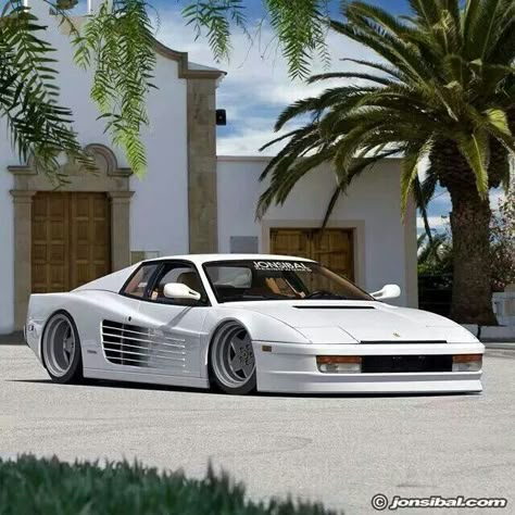 One Sick Testarossa. To Fast To Furious, F12 Berlinetta, White Ferrari, Ferrari Testarossa, Jeep Commander, Euro Cars, Ferrari F40, Street Racing Cars, White Car