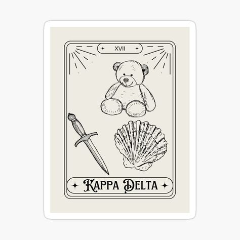 Get my art printed on awesome products. Support me at Redbubble #RBandME: https://www.redbubble.com/i/sticker/Kappa-Delta-Tarot-by-GreekGirlCo/155729646.JCQM3?asc=u Kappa Delta Graphic, Kappa Delta Canvas, Sorority Big Little, Big Little Gifts, Kappa Delta, Coloring Stickers, Eye Catching Colors, Sorority, Little Gifts