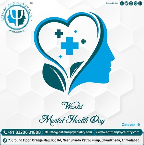 World Mental Health Day.... . . . #worldmentalhealthday #mentalhealth #mentalhealthawareness World Mental Health Day, Mental Health Day, Health Day, Psychiatry, Mindfulness, Healing, Health, 10 Things