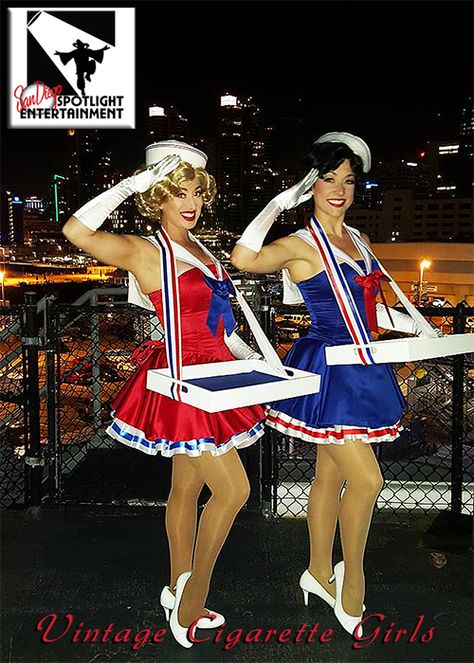 age cigarette girls - USO themed events Uso Party, Carnival Outfit Ideas, Usa Costume, 1940s Party, Waitress Uniform, Casino Costumes, Casino Outfit, Gala Events, Up Costumes