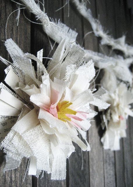 Spring Flower Garland – Infarrantly Creative Diy Spring Crafts, Fabric Products, Cloth Flowers, Flower Garland, Paper Garland, Spring Diy, Flower Garlands, Spring Flower, Easy Diy Crafts