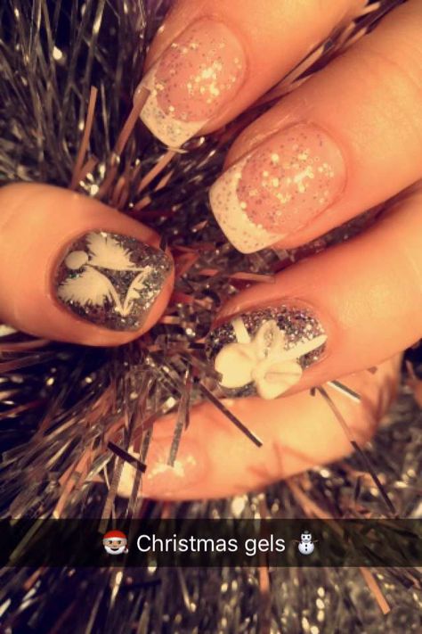 Christmas Angel Nails, Angel Nails Designs, Angel Nail Art, Gel Nails Design, Angel Nails, Red Christmas Nails, Christmas Gel, Nails Pretty, Christmas Gel Nails