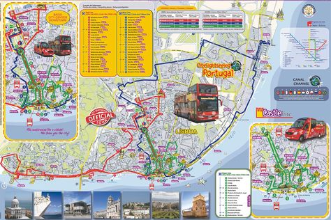 Hop-On Hop-Off Bus Tour Lisbon | City Sightseeing© Bus Route Map, Lisbon Map, Things To Do In Lisbon, Lisbon City, Portugal Trip, Buddha Artwork, Sightseeing Bus, Gallery Museum, Tourist Map