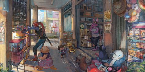 ArtStation - UT- Glocery store in Malaysia, Clivef Poire Undertale Surface, Frisk From Undertale, Undertale Wallpaper, Undertale Toriel, Zerochan Anime, Ut Art, Story Images, Toby Fox, Undertale Art