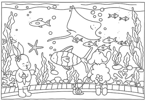 Coloring Pages Aesthetic Ocean, Kiki And Kelli Coloring Pages, Drawing Activities For Kids, Bobbie Goods Coloring Pages, Bobbie Goods Coloring, Aesthetic Coloring Pages, Beachy Colors, Fish Coloring Page, Bobbie Goods