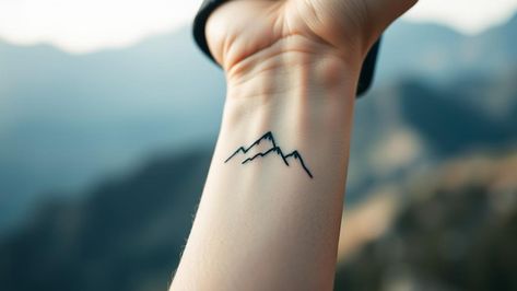 15 Mountain Range Minimal Tattoos to Summit in Style 3 Mountain Tattoo, Mountain Foot Tattoo, Dainty Mountain Tattoo, Minimal Mountain Tattoo, Watercolor Mountains Tattoo, Geometric Mountain Tattoo, Mountain Tattoo Simple, Mountain Tattoo Design, Minimal Tattoos