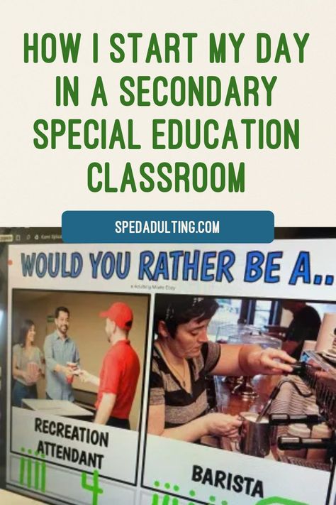 Secondary Life Skills Classroom, Transition Special Education, Special Education Administration, High School Morning Meeting, Severe And Profound Classroom Activities, Secondary Special Education Classroom, Vocational Tasks Special Education, High School Sped, High School Special Education Activities