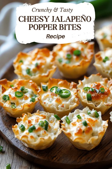 Cheesy Jalapeño Popper Bites - An Organized Chaos Cheesy Bacon Jalapeño Popper Bites, Jalapeño Popper Phyllo Cups, Fall Easy Appetizers For A Party, Phyllo Cup Appetizers Savory, Jalapeno Popper Bites Air Fryer, Filo Cup Recipes, Filo Cup Appetizers Easy, Jalapeno Poppers Wonton Cups, Taco Bites In Phyllo Cups