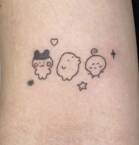 Kawaii Stick And Poke, Cute Temporary Tattoos, Floppy Disk Tattoo, Korilakkuma Tattoo, Bunny Head Tattoo, Simple Tattoos Cute, Plushie Tattoo, Kaomoji Tattoo, Gloomy Bear Tattoo