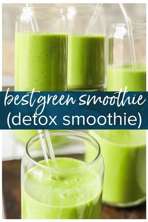 Banana Greek Yogurt, Green Goddess Smoothie, Green Smoothie Recipe, Green Detox Smoothie, Lemon Diet, Natural Detox Drinks, Best Smoothie, Detox Drinks Recipes, Smoothie Detox