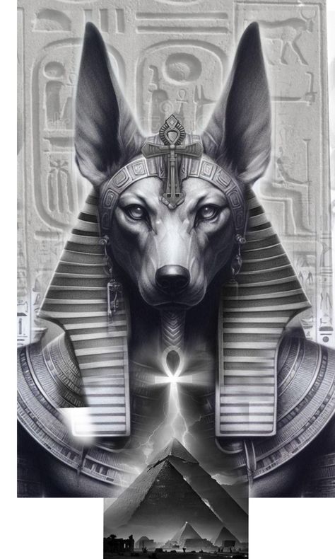 Egyptian Dog Tattoo Design, Alien Tattoo Xenomorph, Egypt Tattoo Design, Egyptian Tattoo Sleeve, Egypt Concept Art, Anubis Tattoo, Egypt Tattoo, Egyptian Design, Japanese Dragon Tattoos