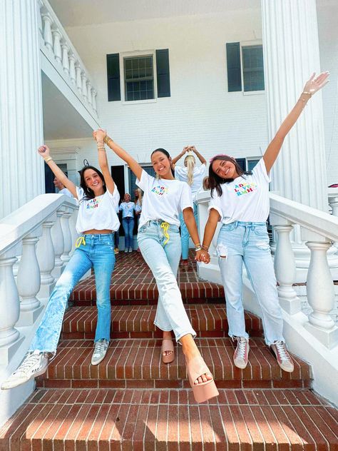 Adpi Recruitment, Sorority Pics, Philanthropy Shirts, Southern University, Alpha Gam, Recruitment Outfits, Georgia Southern University, Sorority Bid Day, Georgia Southern