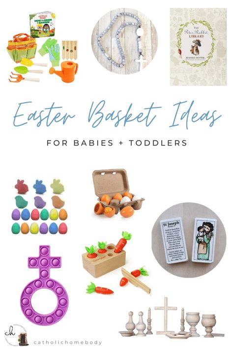 Catholic Easter Basket, Easter Basket Gift Ideas, Catholic Easter, Basket Gift Ideas, Saint Feast Days, Baby Easter Basket, Easter Baskets For Toddlers, Easter Books, Easter Story