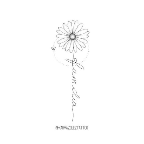 Soft Girly Tattoos, Fineline Daisy Tattoo, Small Daisy Tattoo, Daisy Tattoo Designs, Daisy Flower Tattoos, Cursive Tattoos, Daisy Tattoo, Sunflower Tattoos, Spine Tattoos