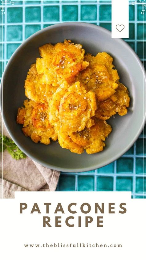 A beloved classic in Latin American countries, this Patacones Recipe is a simple yet satisfying snack, appetizer, breakfast or side dish that transforms green plantains into crispy, savory bites! Patacones Recipe, Bahamian Food, Green Plantains, Black Bean Stew, Homemade Pesto Sauce, Savory Bites, Ricotta Recipes, Plantains Fried, Yummy Lunches