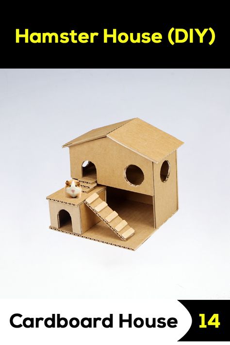 Step by step process - How to Make Hamster House From Cardboard Diy Cardboard Hamster House, Hamster Cardboard Diy, Cardboard Hamster House, Diy Hamster Stuff Cardboard, Diy Hamster Toys Cardboard, Hamster Diy Ideas, Ideas Para Hamster, Diy Hamster Toys Easy, Homemade Hamster Toys