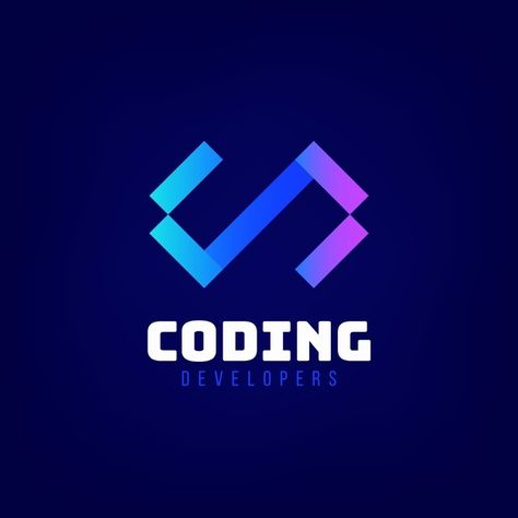 Developers Logo, Coding Logo, Logo Gradient, Developer Logo, Vector Gradient, Cover Template, Logo Ideas, Logo Templates, Logic